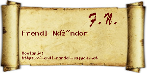 Frendl Nándor névjegykártya